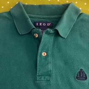 IZOD SS All Cotton Green 2 Button Polo